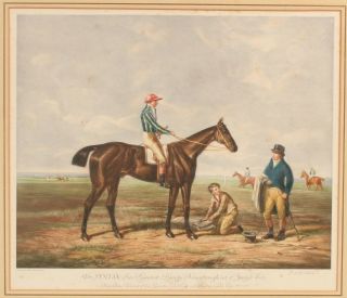 Antique 19thC E.  Wardle Engraving Ben Marshall Doctor Syntax Racehorse Jockey NR 2