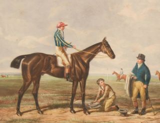 Antique 19thC E.  Wardle Engraving Ben Marshall Doctor Syntax Racehorse Jockey NR 3