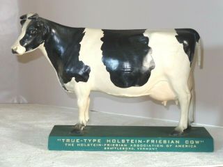 Vintage True - Type Holstein Friesian Cow Figure Advertising Piece