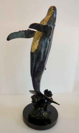 Spi Gallery Solid Brass Bronze Finish Humpback Whale Sculpture Handmade On Base