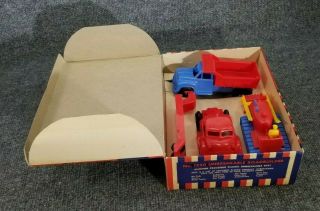 Vintage Processed Plastics Toy Set 1220 Road Builder 4 Pc Set