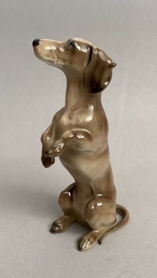 Vintage Hutschenreuther Germany Porcelain Dachshund Dog Figurine Begging