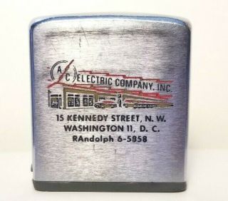 Vintage Zippo Tape Measure Ruler Advertising Ac Electric Inc.  In Washington,  Dc