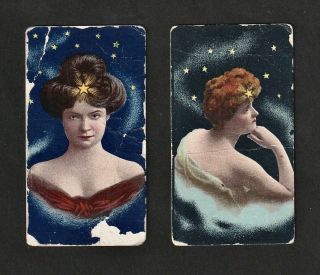 T422 Star Series: A.  T.  C: American Tobacco Cigarette Card Pair 1900: Poor - Fair