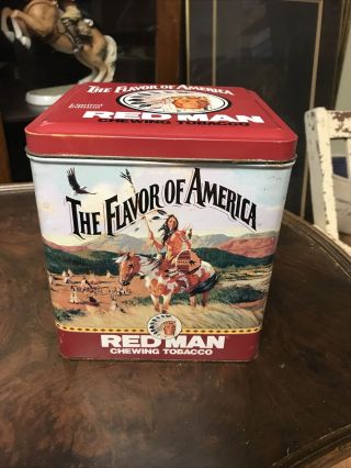Vintage Red Man Tobacco Tin Can Limited Edition