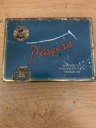 Vintage Cigarette Tin - Players “navy Cut Cigarettes,  Medium” Tin From 1950’s