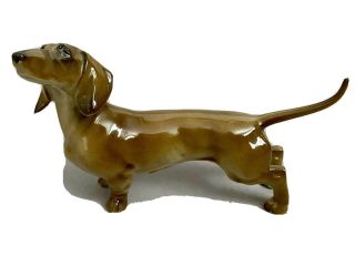 Vintage Hutschenreuther Germany Porcelain Dachshund Dog Figurine