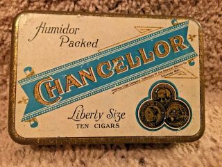 Vintage Collectible Chancellor Cigar Empty Tin