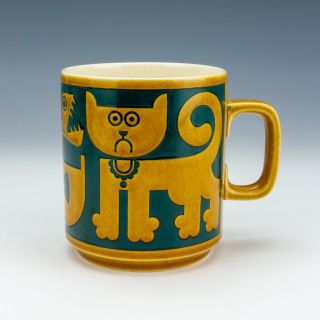 Vintage Hornsea Pottery - Cat & Fish Mug - 1970 