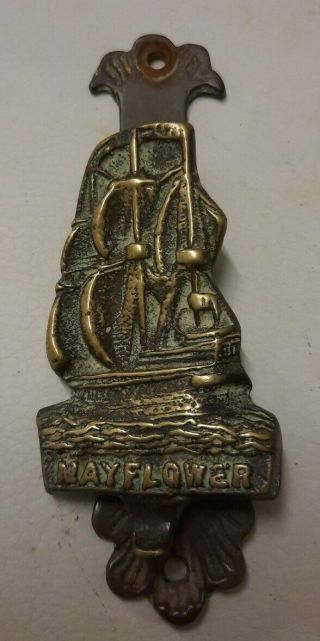 Vintage Copper & Brass Ship Door Knocker Mayflower Sailing Ship