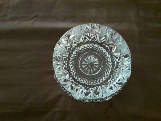 Vintage Heavy Lead Cut - Crystal Ash Tray Paperweight 5 - 1/2 " Across 3.  4 Pounds