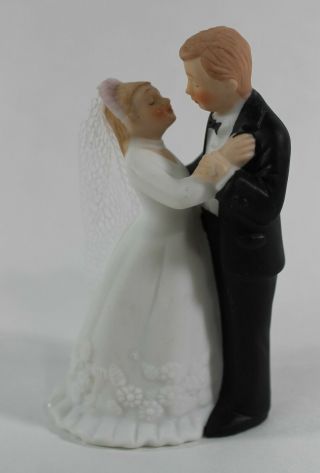 Vintage Lefton China Wedding Cake Topper 1986 3.  5 Inch Hand Painted