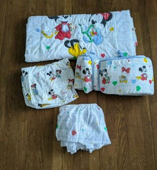 Vintage Dundee Disney Babies Crib Bedding Set Hearts Blanket Bumpers Sheet Skirt