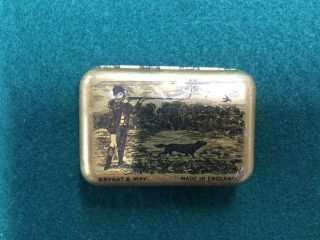 Bryant & May Antique Match Holder Shooting Sports Tin Litho Complete