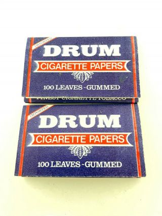 Drum Vintage Rolling Papers X 2 Packs Gummed 1990 