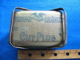 Vintage Union Leader Cut Plug Tobacco Picnic Basket,  Hinged Lid