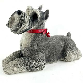 Vintage 18 " Sandicast Schnauzer Dog Statue Figurine Gray Signed Sandra Brue 1989