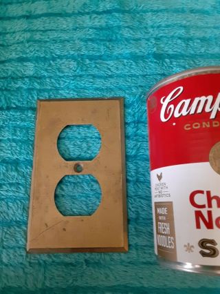 Vintage Antique Heavy Brass Harvey Hubble Metal Outlet Cover Wall Plate 2