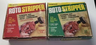 2 - Vintage Rotostripper Paint & Rust Remover Drill Attachments