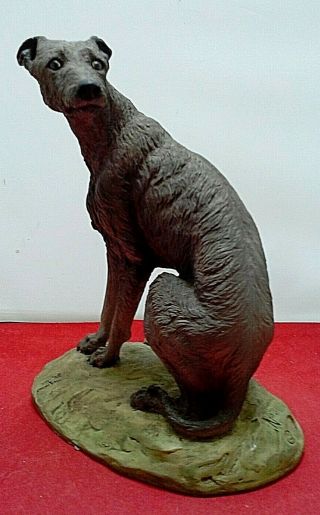North Light Dog Figurine Scottish Deerhound Or Lurcher Large Seated Resin 1982