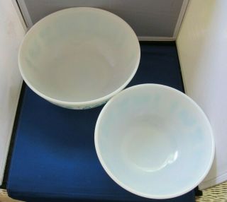 Vintage Pyrex Mixing Bowls Turquoise Amish Butterprint 403 - 404 2