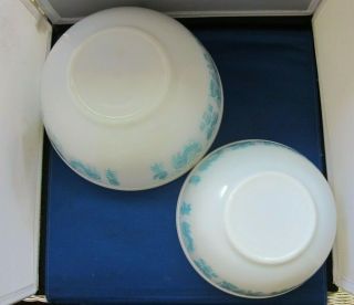 Vintage Pyrex Mixing Bowls Turquoise Amish Butterprint 403 - 404 3