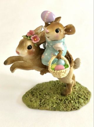 Wee Forest Folk M - 479 “easter Bunny Hop” Nib 2013 Wff Mouse Figurine (retired)