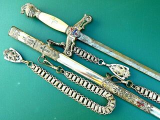 Antique Masonic Knights Of Templar Sword - Memento Mori - Remember U Will Die