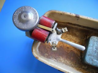 ALL Vintage LePage Toy Electric Outboard Motor,  Plus Boat & Battery Box 3