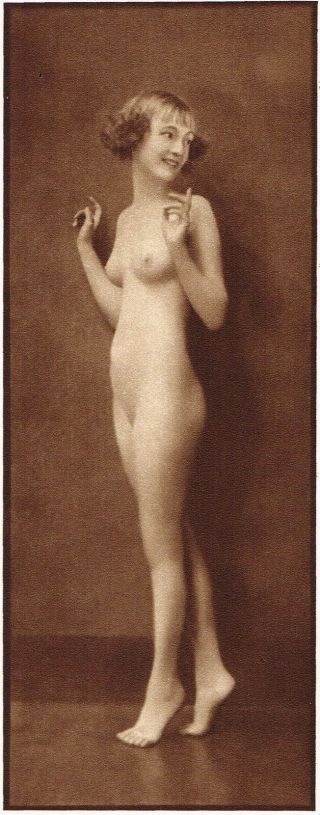 1920s Vintage E O Hoppe British Female Nude Model Art Deco Photo Gravure Print