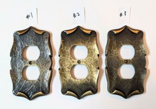 Vtg Amerock Carriage House Outlet Plate Brass,  Folded Design (3 In Photo)