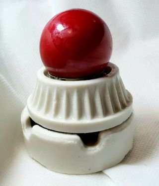 Vintage Paulding Ceramic Small Socket W/ Small Red 7.  5w Vintage Bulb