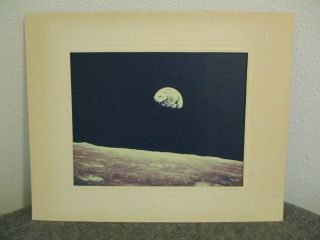 1968 Nasa Earth Rises Mcdonnell Douglas Apollo 8 Print / Photo No.  Dac 25695