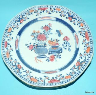 ANTIQUE CHINESE EXPORT PORCELAIN FAMILLE ROSE QIANLONG CLOBBERED WARE PLATES 6