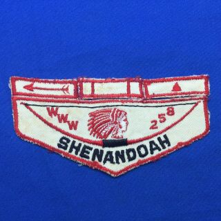 Boy Scout Oa Shenandoah Lodge 258 F1 First Flap Ff W/ Brotherhood & Vigil Patch