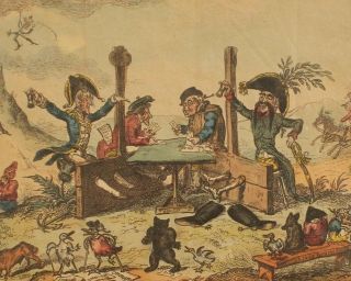 1814 George Cruikshank British GAMBLING STOCKS Satire Political Cartoon Etching 3