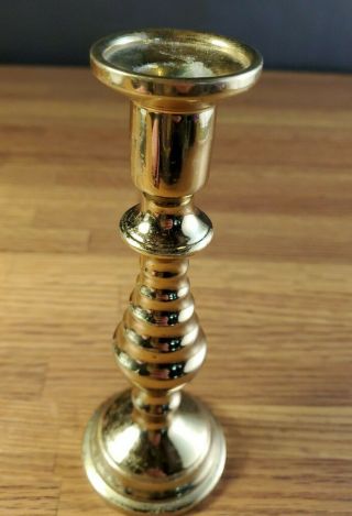 Virginia Metalcrafters 7 " Brass Beehive Candlestick Candle Holder Harvin 3010