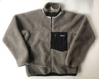 Vintage Patagonia Retro X Deep Pile Fleece Gray Full Zip Jacket Men 