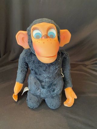 Vtg Toy Mattel Animal Yackers Chester O Chimp Talking Rubber Face Monkey