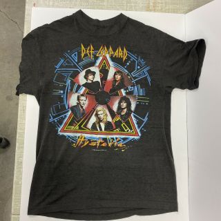 Vintage 1988 Def Leppard Hysteria Concert Tour T - Shirt Touch Of Gold Tag Rare