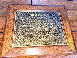Rare Calvin Coolidge,  Persistence Saying On Wood Box