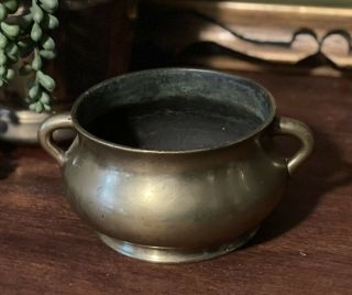 Antique Chinese Bronze Censer Incense Burner Xuande Mark Late Ming Early Qing