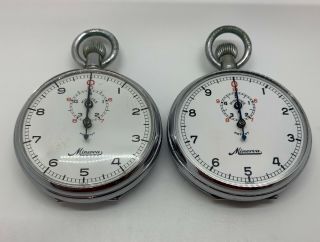 2 Vintage Minerva Swiss Timer Stopwatches Perfectly Swiss Made