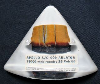 Space Flown Nasa Historic Relic Apollo S/c 009 Ablator 18000 Mph Reentry 2 - 26 - 66