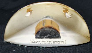SPACE FLOWN NASA Historic Relic APOLLO S/C 009 Ablator 18000 mph Reentry 2 - 26 - 66 6