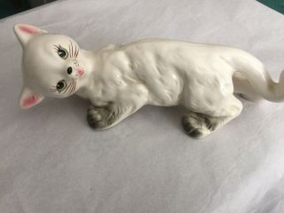 Vintage Estate 11” White Wall Climbing Cat Ceramic Wall Climber From Old Home 2
