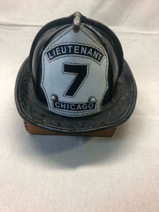 Vintage Fireman Helmet Lieutenant Chicago Fire Department Cairns & Brother