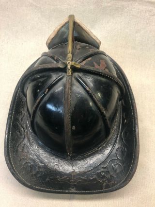 Vintage Fireman Helmet Lieutenant Chicago Fire Department Cairns & Brother 3