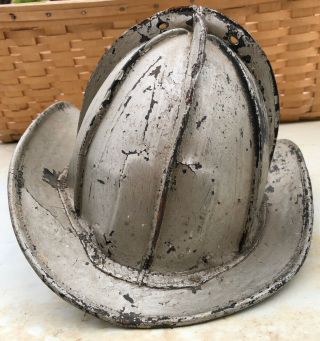 Early Cairns & Brother Leather Fire Helmet W/two Metal Manufactures Tags