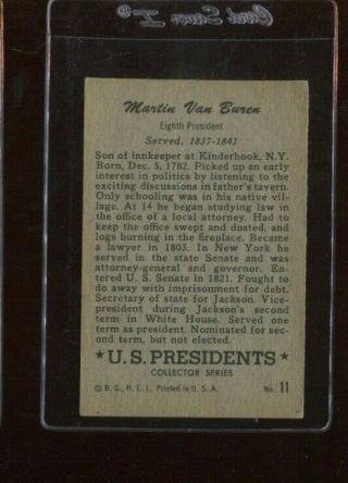 1952 Bowman U.  S.  Presidents 11 Martin Van Buren 2